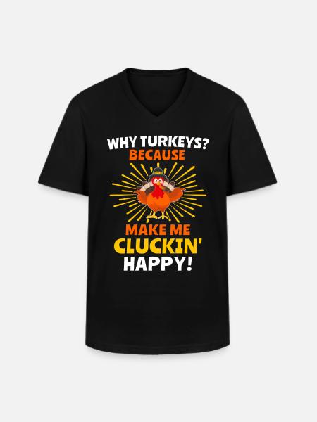 Turkey Thanksgiving - Men's V-Neck T-Shirt - black