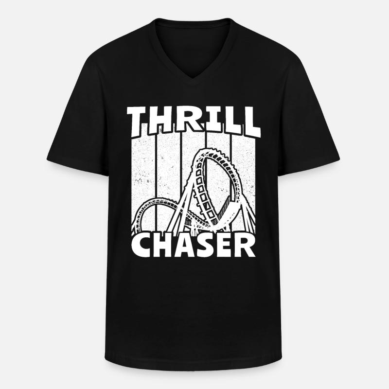 Achterbahn Achterbahnfahrer - Männer-T-Shirt mit V-Ausschnitt - Schwarz