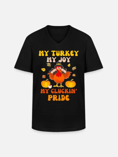 Turkey Thanksgiving - Men's V-Neck T-Shirt - black
