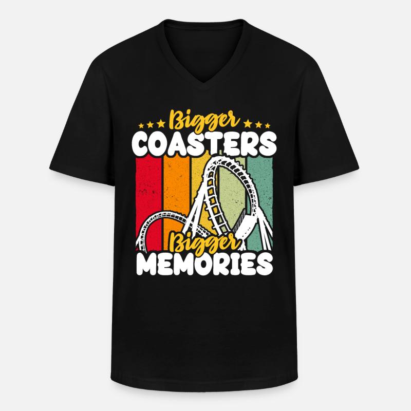 Roller Coaster Roller Coaster Riders - T-shirt col V Homme - noir