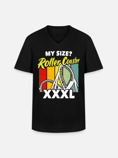Achterbahn Achterbahnfahrer - Männer-T-Shirt mit V-Ausschnitt - Schwarz