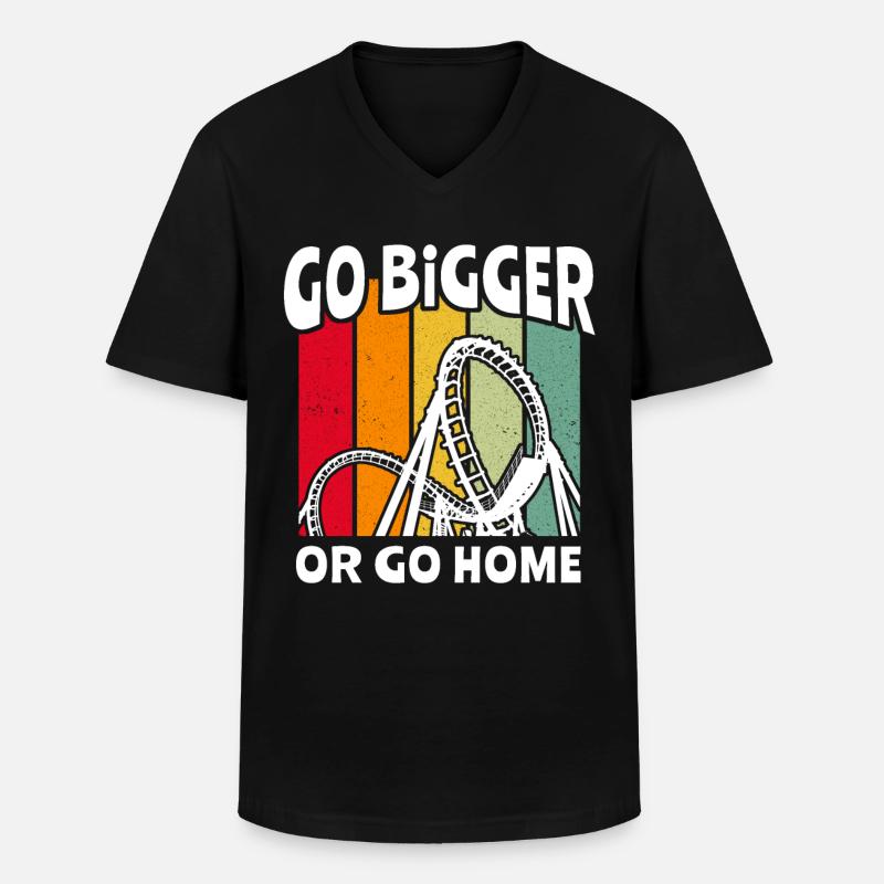 Achterbahn Achterbahnfahrer - Männer-T-Shirt mit V-Ausschnitt - Schwarz
