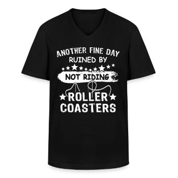 Achterbahn - Männer-T-Shirt mit V-Ausschnitt - Schwarz - Vorne - AI Model Male 178 dark (178cm)