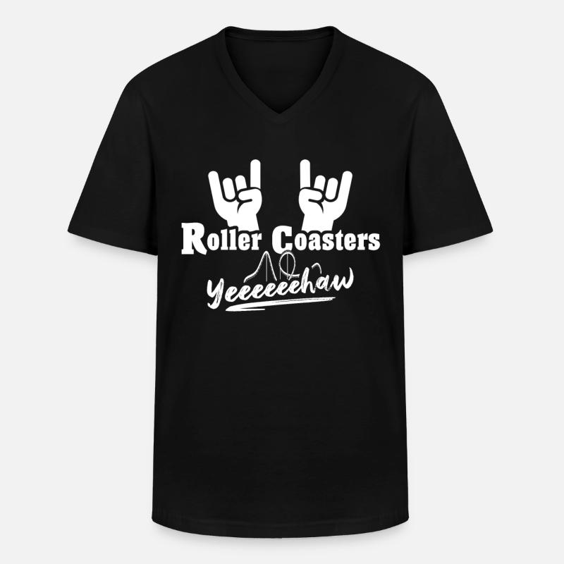 Achterbahn - Männer-T-Shirt mit V-Ausschnitt - Schwarz