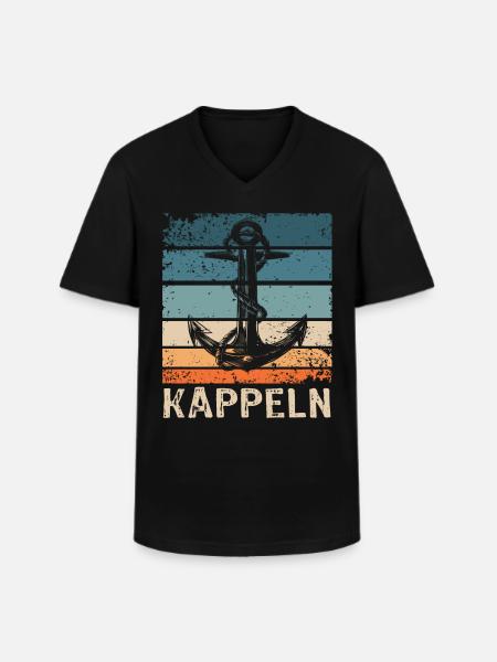 Kappeln Sprüche - Männer-T-Shirt mit V-Ausschnitt - Schwarz