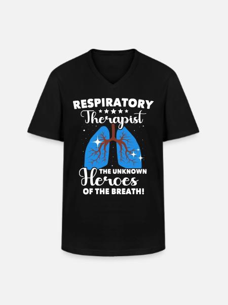 Respiratory Therapist Lung Breathing - Men's V-Neck T-Shirt - black