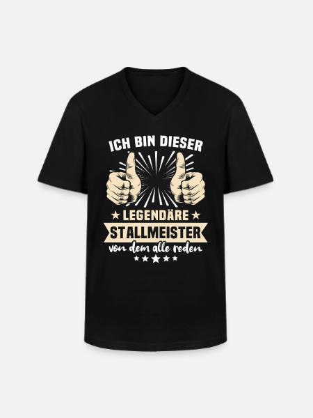 Stallmeister Sprüche - Männer-T-Shirt mit V-Ausschnitt - Schwarz