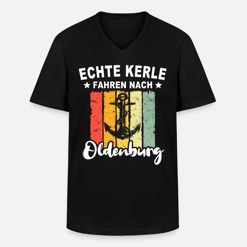 Oldenburg - Männer-T-Shirt mit V-Ausschnitt - Schwarz