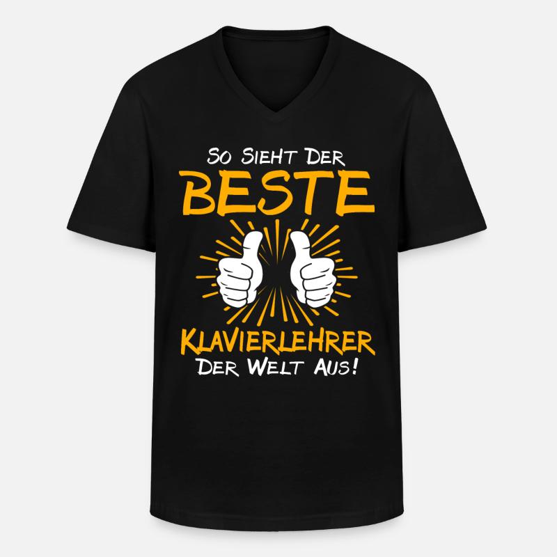 Klavierlehrer Geschenkidee - Männer-T-Shirt mit V-Ausschnitt - Schwarz