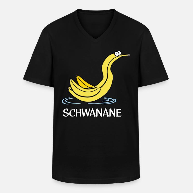 Schwanane - Männer-T-Shirt mit V-Ausschnitt - Schwarz