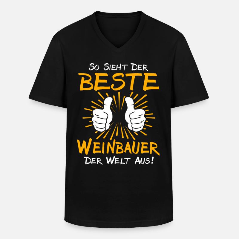 Weinbauer Geschenkidee - Männer-T-Shirt mit V-Ausschnitt - Schwarz