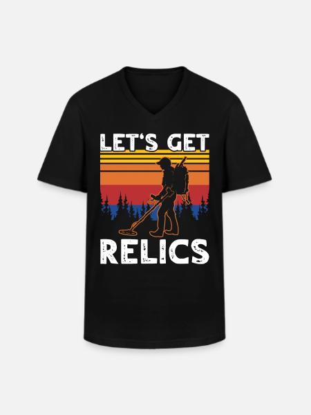 Metal Detector Relics Search - Men's V-Neck T-Shirt - black