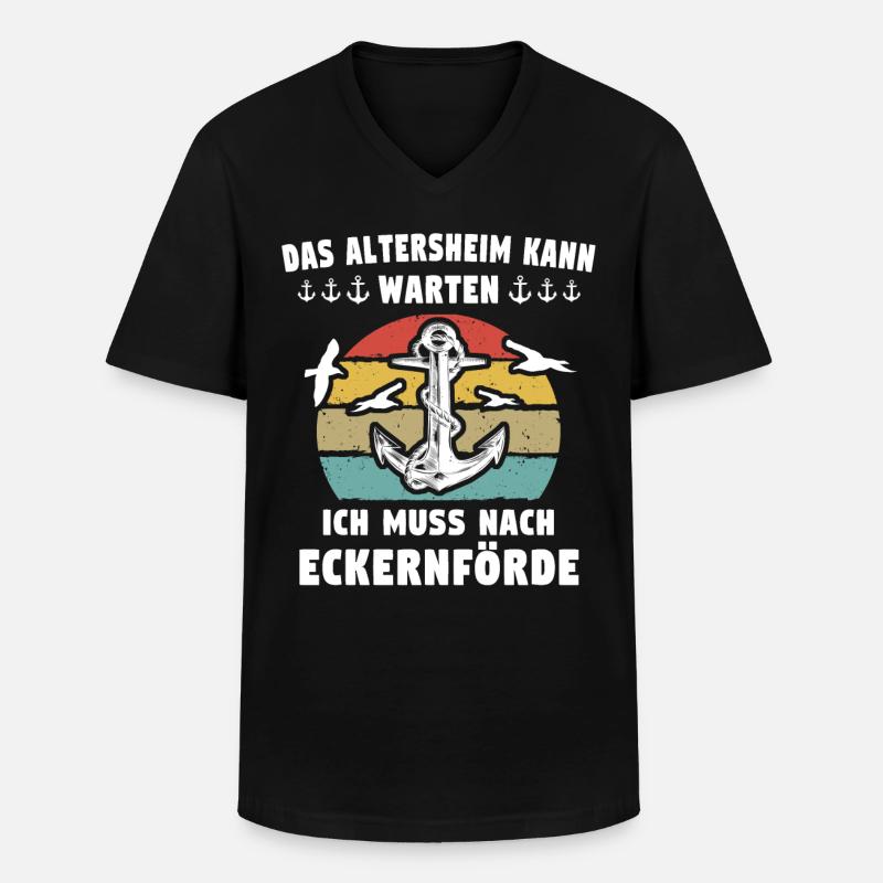 Eckernförde Sprüche - Männer-T-Shirt mit V-Ausschnitt - Schwarz