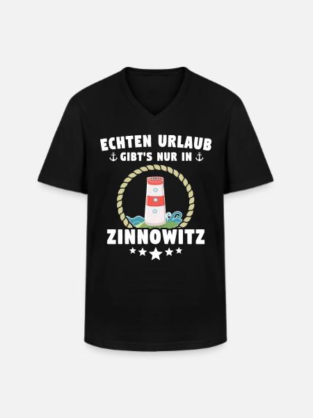 Zinnowitz Urlaub - Männer-T-Shirt mit V-Ausschnitt - Schwarz