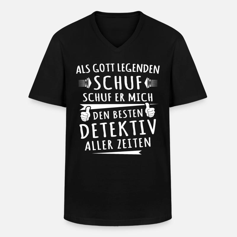 Detektiv - Männer-T-Shirt mit V-Ausschnitt - Schwarz