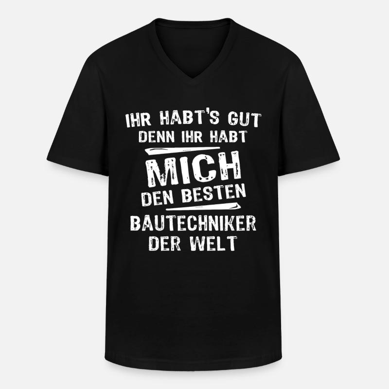 Bautechniker - Männer-T-Shirt mit V-Ausschnitt - Schwarz