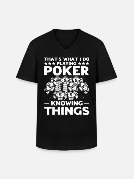 Poker Pokern - Männer-T-Shirt mit V-Ausschnitt - Schwarz