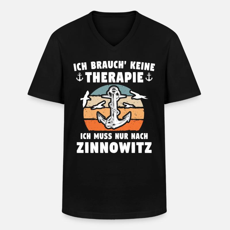Zinnowitz Sprüche - Männer-T-Shirt mit V-Ausschnitt - Schwarz