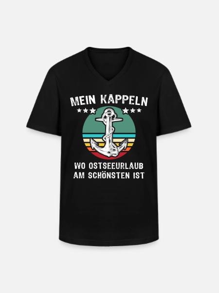 Kappeln Urlaub - Männer-T-Shirt mit V-Ausschnitt - Schwarz