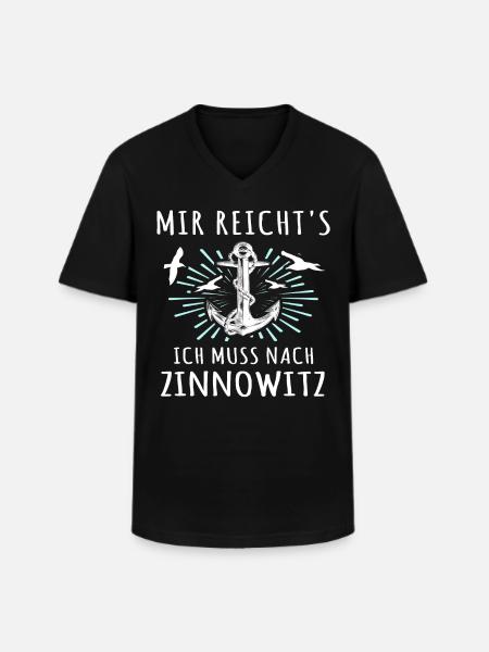 Zinnowitz Sprüche - Männer-T-Shirt mit V-Ausschnitt - Schwarz