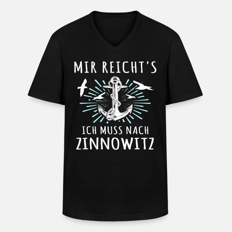 Zinnowitz Sprüche - Männer-T-Shirt mit V-Ausschnitt - Schwarz