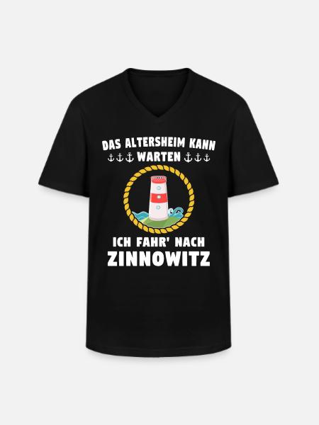 Zinnowitz Sprüche - Männer-T-Shirt mit V-Ausschnitt - Schwarz
