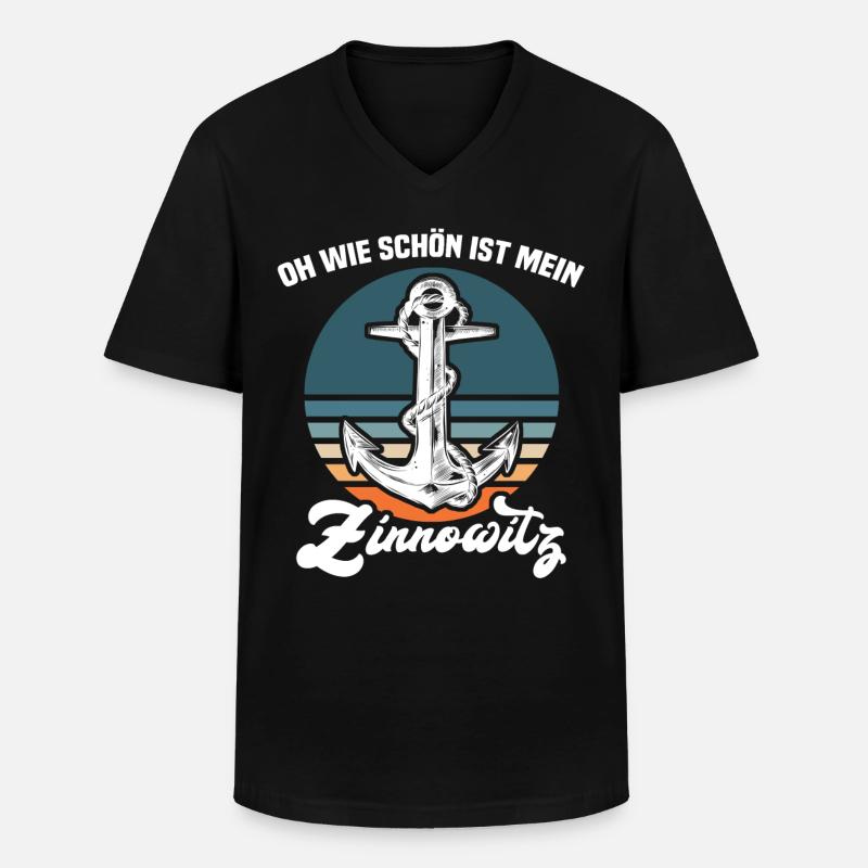 Zinnowitz Sprüche - Männer-T-Shirt mit V-Ausschnitt - Schwarz