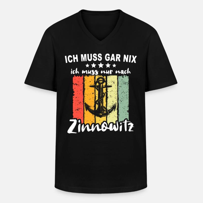 Zinnowitz Sprüche - Männer-T-Shirt mit V-Ausschnitt - Schwarz