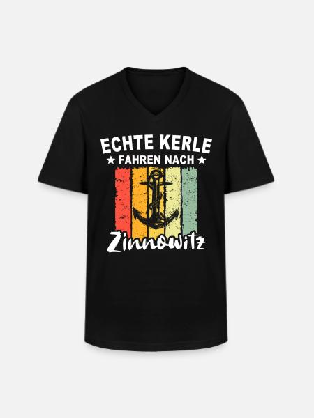 Zinnowitz Sprüche - Männer-T-Shirt mit V-Ausschnitt - Schwarz