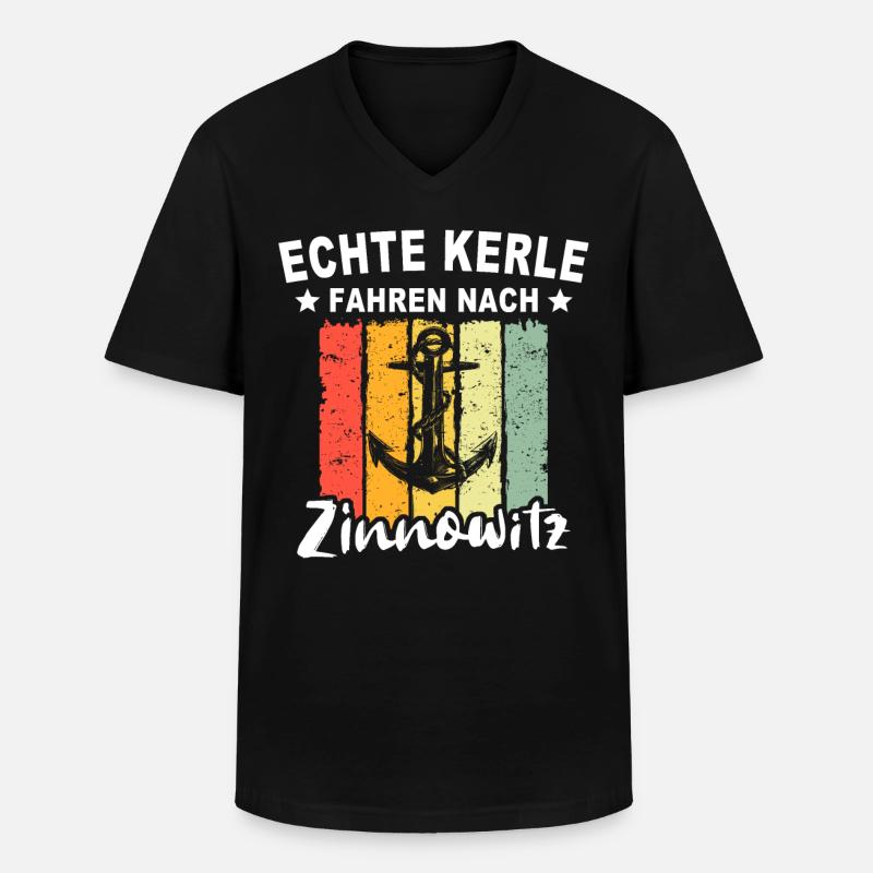 Zinnowitz Sprüche - Männer-T-Shirt mit V-Ausschnitt - Schwarz