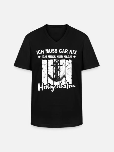 Heiligenhafen - Männer-T-Shirt mit V-Ausschnitt - Schwarz