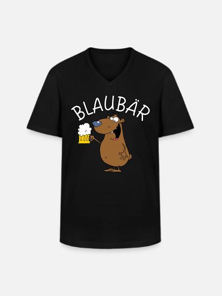 Blaubär - Männer-T-Shirt mit V-Ausschnitt - Schwarz