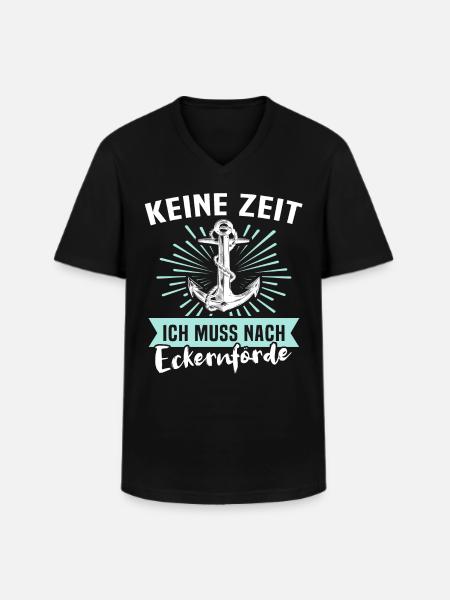Eckernförde Eckernförder - Männer-T-Shirt mit V-Ausschnitt - Schwarz