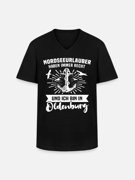 Oldenburg Oldenburger - Männer-T-Shirt mit V-Ausschnitt - Schwarz