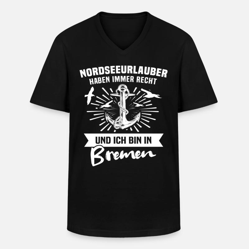 Bremen - Männer-T-Shirt mit V-Ausschnitt - Schwarz