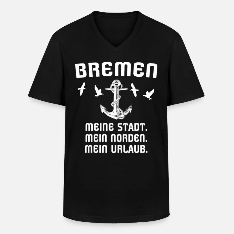 Bremen - Männer-T-Shirt mit V-Ausschnitt - Schwarz