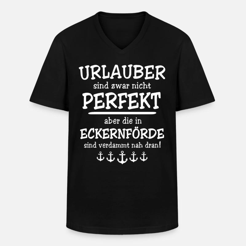 Eckernförde Spruch - Männer-T-Shirt mit V-Ausschnitt - Schwarz
