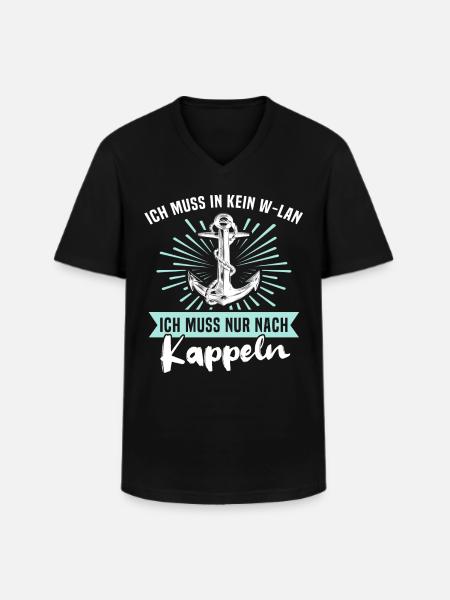 Kappeln Kappelner - Männer-T-Shirt mit V-Ausschnitt - Schwarz