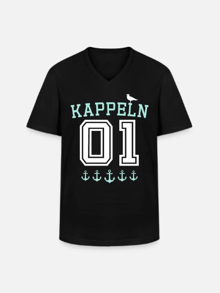 Kappeln Kappelner - Männer-T-Shirt mit V-Ausschnitt - Schwarz