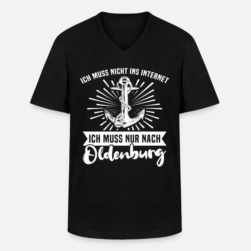 Oldenburg - Männer-T-Shirt mit V-Ausschnitt - Schwarz