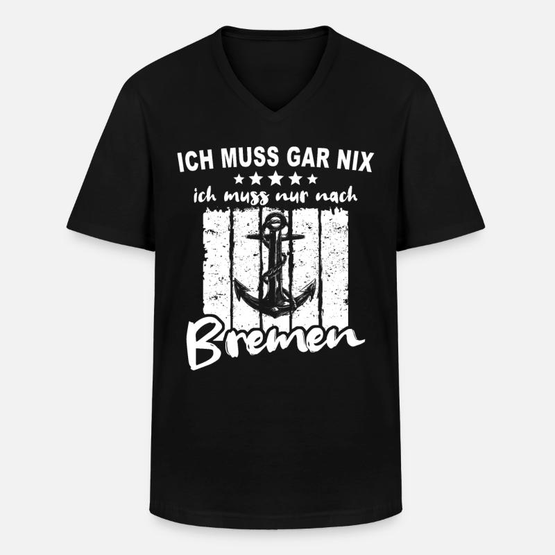 Bremen - Männer-T-Shirt mit V-Ausschnitt - Schwarz