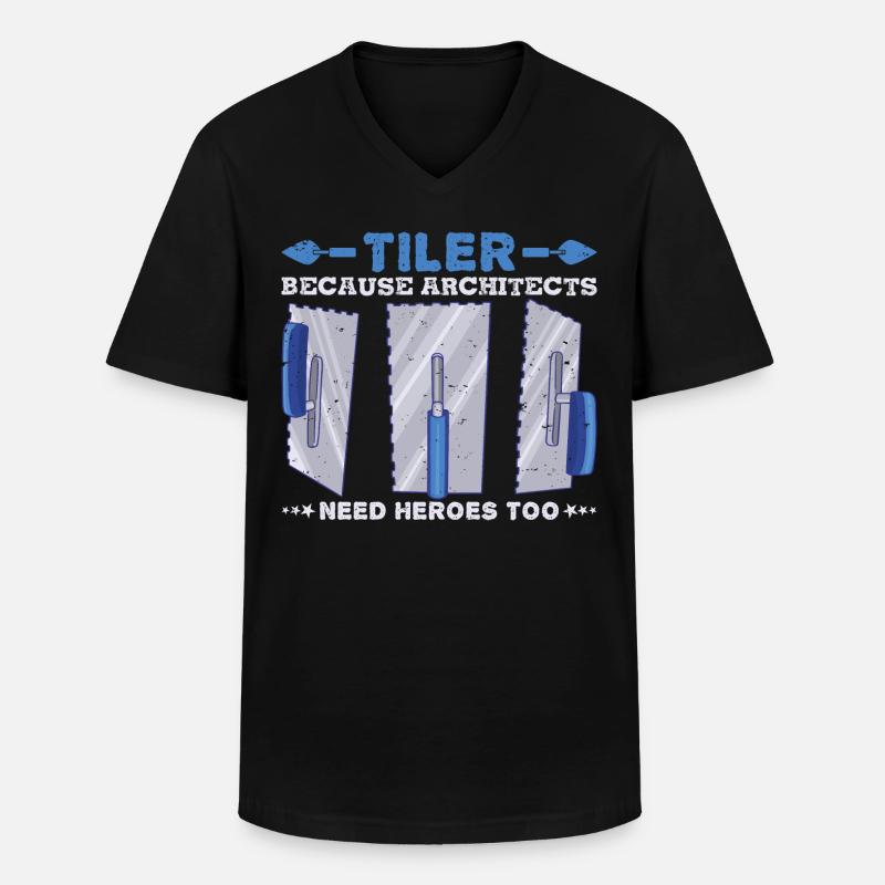 Beruf Bester Fliesenleger Geschenk-Idee - Männer-T-Shirt mit V-Ausschnitt - Schwarz