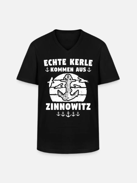Zinnowitz - Männer-T-Shirt mit V-Ausschnitt - Schwarz