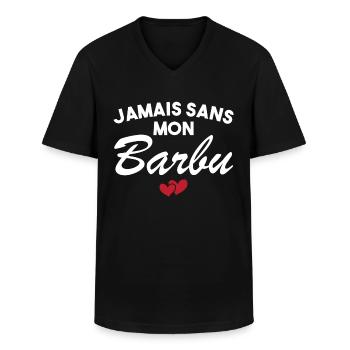 Barbu Assorti Humour Couple Cadeau St Valentin - T-shirt col V Homme - noir - Devant - AI Model Male 178 dark (178cm)
