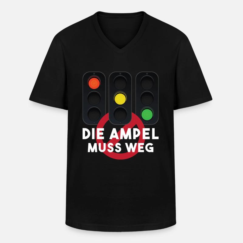 Die Ampel muss weg - Männer-T-Shirt mit V-Ausschnitt - Schwarz