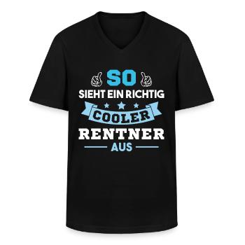So sieht ein richtig cooler Rentner aus Pensioner - Männer-T-Shirt mit V-Ausschnitt - Schwarz - Vorne - AI Model Male 178 dark (178cm)