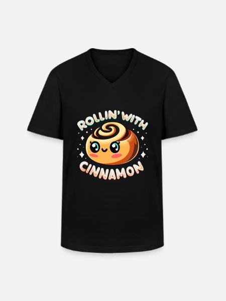 Cinnamon Roll Baker - Men's V-Neck T-Shirt - black