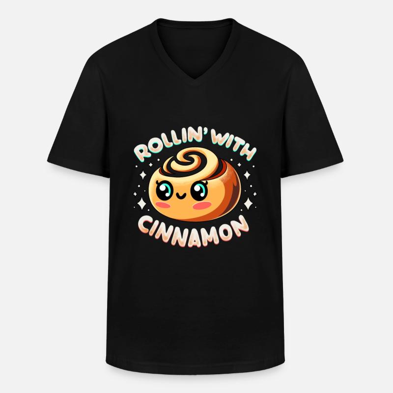 Cinnamon Roll Baker - Men's V-Neck T-Shirt - black