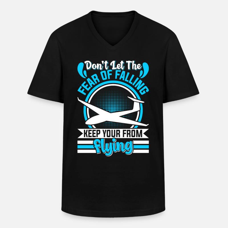 Segelflieger - Männer-T-Shirt mit V-Ausschnitt - Schwarz