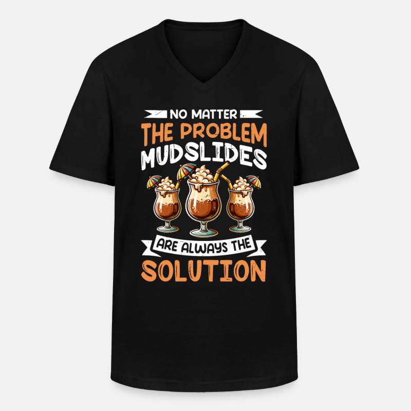 Mudslide Cocktail - Männer-T-Shirt mit V-Ausschnitt - Schwarz